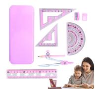 Degree and compass set - geometry drawing kit, student set, mathematical instrument box with measuring tools | Learning aid for classroom lessons, homeschool education, teacher resources, exam PRA