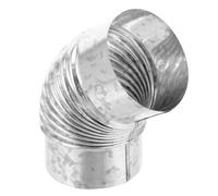 Degree Chimney Elbow Duct Fitting for Spiral Pipes | Galvanized Steel, Stainless Finish, Smooth Joint Sealing, Safer Venting for Wood Stove Flue and Installers