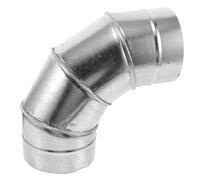 Degree Galvanized Iron Stove Pipe Elbow for 150mm Chimney Flue | Spiral Metal Duct Adapter, Silver Finish, Supports Flexible Installation for Kitchen Hoods, Wood Burners and Ventilation
