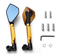 Degree Rotatable Motorcycle Rearview Mirrors For SUZUKI GSX1300R For HAYABUSA GSX-S750 CNC Handlebar Rear View Side Mirror Shock-absorbing Effect Motorbike Rearview Mirror(Gold)