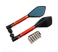 Degree Rotatable Motorcycle RearView Side Mirrors For MT-01 MT-03 FZ1 FZ6 MT01 MT03 MT 01 03 FZ 1 6 Handlebar Wing Mirror Degree Rotatable Motorbike Rearview Mirror(Orange)
