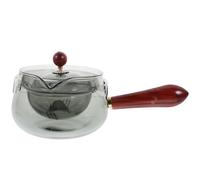 Degree Rotation Teapot Tea Brewing Tool High Borosilicate Glass 500ml | Wood Handle, Fine Workmanship and Comfortable Grip, Home Desktop or Office Table Use, Convenient Brewing