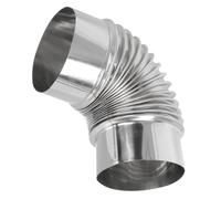 Degree Stainless Steel Elbow Chimney Liner for Wood Burner Flue Pipe | 110mm Universal Fit, Flexible Duct Connection, Smooth Zinc Plated Coating, Suitable for Range Hoods, Kitchen Ventilation