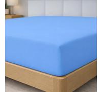 Degrees Home Collection - Fitted Sheet 160 x 190 cm Soft Microfibre - for Mattresses up to 33 cm - Oeko-TEX Certified - Blue