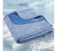 Degrees of Comfort Cooling Blanket Throw XL Size for Hot Sleepers, Q-Max>0.4 PolarEdge Cold Tech Fabric, Lightweight Breathable Summer Cool Blankets for Night Sweats & Hot Flashes, 70"x50", Blue