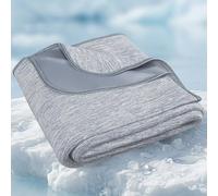 Degrees of Comfort Cooling Blanket Twin Size for Hot Sleepers, Q-Max>0.4 PolarEdge Cold Tech Fabric, Lightweight Breathable Summer Cool Blankets for Night Sweats & Hot Flashes, 90"x60", Grey
