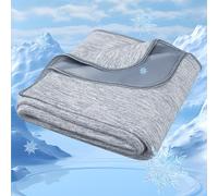 Degrees of Comfort Cooling Blanket Twin Size for Hot Sleepers, Q-Max>0.4 PolarEdge Cold Tech Fabric, Lightweight Breathable Summer Cool Blankets for Night Sweats & Hot Flashes, 90"x60", Grey