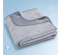 Degrees of Comfort Cooling Lightweight Summer Blankets, Thin Breathable Cooling Blanket for Bed Couch Sofa, Keep Body Cool for Hot Flashes (Grey, 50"x70")