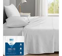 Degrees of Comfort Coolmax Cooling Sheets Set for Full Size Bed, Moisture Wicking for Night Sweats Best Comfort, Cool Sheets for Hot Sleepers During Warm Weather with Deep Pocket, White-4PC