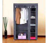 degtnb 67" Portable Clothes Closet Wardrobe with Non-woven Fabric and Hanging Rod Quick and Easy to Assemble Gray Home Accessories