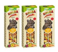 DEGU Pack of Three Sticks with Sunroot Grass/Seeds/Vegetables Rodents Hamster Guinea Pig Mouse Gerbil Chinchilla Rat Pet Peck a Seed Game Food 115g Animal Degus Treats/Snacks