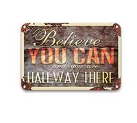 DEGUANG Believe You Can and You are Halfway There Poster Tin Sign Farmhouse Wall Decor for Living Room Cardinal Decorations for Home Party Tin Sign Metal 8X12
