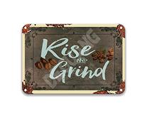 DEGUANG Coffee Beans Coffee Lover Rise Grind Vintage Vintage Decor Cardinal Decorations for Home Party Tin Sign Metal 8X12