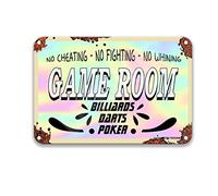 DEGUANG Game Room Billiards, Darts, Poker Metal Vintage Decor Party Tin Sign Poop Room Funny Home Decor 8X12 Tin Sign
