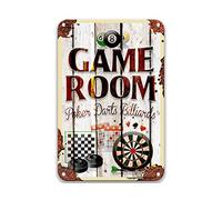 DEGUANG Game Room Billiards Darts Poker Poster Sign Signs for Man Cave Motivational Wall Art French Country Wall Decor Tin Signs 8X12
