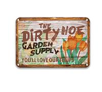 DEGUANG Garden The Dirty Hoe Garden Supply Funny Art Decoration Garage Sign Signs for Man Cave Poop Room Tin Signs 8X12
