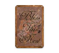 DEGUANG Home Family Cave Garage Bless This Nest Poster Tin Sign Bathroom Wall Decor French Country Kitchen Decor Farmhouse Wall Decor for Living Room 8X12 Metal Sign