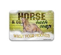DEGUANG Horse Bath Soap Wash Your Hooves Poster Tin Sign Poop Room Farmhouse Wall Decor for Living Room Movie Theater Decor Tin Signs 8X12