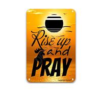 DEGUANG Rise Up and Pray Metal Sign Movie Theater Decor Cardinal Decorations for Home Bar Sign Vintage Tin Signs 8X12