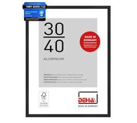 DEHA Design Boston Aluminium Picture Frame - 30x40 cm - Matt Black - with Synthetic Glass and Push/Turn Clips