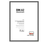 DEHA Design Boston Aluminium Picture Frame - A2 (42x59.4 cm) - Grey - with Synthetic Glass and Push/Turn Clips