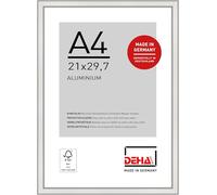 DEHA Design Boston Aluminium Picture Frame - A4 (21x29.7 cm) - Silver - with Synthetic Glass and Push/Turn Clips