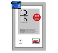 DEHA Design Boston Aluminium Picture Frame Frosted Silver 4x6in, 10x15cm with Push and Turn Clips