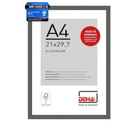 DEHA Design Boston Aluminium Picture Frame Grey A4, 21x29.7cm with Push and Turn Clips