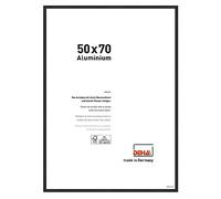 DEHA Design Boston Aluminium Picture Frame Matt Black 50x70cm with Push and Turn Clips