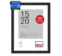 DEHA Design Boston Aluminium Picture Frame Matt Black 6x8in, 15x20cm with Push and Turn Clips