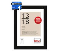 DEHA Design Fontana Wooden Picture Frame Black 5x7in, 13x18cm with Push and Turn Clips
