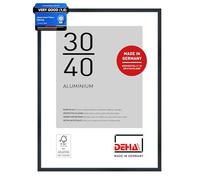 DEHA Design Tribeca Aluminium Picture Frame - 30x40 cm - Brushed Black - with Synthetic Glass and Push/Turn Clips