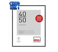 DEHA Design Tribeca Aluminium Picture Frame - 40x50 cm - Brushed Black - with Synthetic Glass and Push/Turn Clips