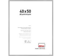 DEHA Design Tribeca Aluminium Picture Frame - 40x50 cm - Brushed Silver - with Synthetic Glass and Push/Turn Clips