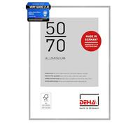 DEHA Design Tribeca Aluminium Picture Frame - 50x70 cm - Brushed Silver - with Synthetic Glass and Push/Turn Clips