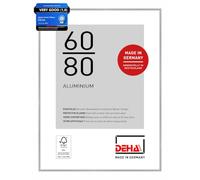 DEHA Design Tribeca Aluminium Picture Frame - 60x80 cm - Brushed Silver - with Synthetic Glass and Push/Turn Clips