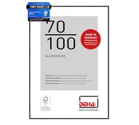 DEHA Design Tribeca Aluminium Picture Frame - 70x100 cm - Brushed Black - with Synthetic Glass and Push/Turn Clips