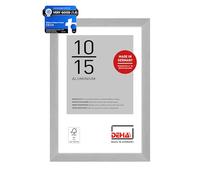 DEHA Design Tribeca Aluminium Picture Frame Brushed Silver 4x6in, 10x15cm with Push and Turn Clips