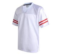 DEHANER Retro Classic Football Jerseys for Men Unisex Workout Dry-Fit Shirts Sports Uniforms Casual Tops, Red Stripe-white Jersey, L