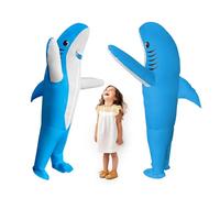 DeHasion 2 Packs Inflatable Shark Costume Inflatable Animal Costume for Adult/Halloween/Birthday/Holiday (Blue/Blue)