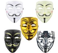 DeHasion 5 Packs V Mask Vendetta Halloween Mask Costume Cosplay Anonymous Masks Hacker mask (5-Pack)