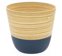 Dehaus® Handmade Bamboo Plant Pot - Medium 17 x 16cm - Decorative Indoor Pots for House Plants, Flowers, Succulents & Herbs - Contemporary Planter, Wooden Planters in Blue, Sage Green, White, & Grey