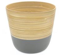 Dehaus® Handmade Bamboo Plant Pot - Medium 17 x 16cm - Decorative Indoor Pots for House Plants, Flowers, Succulents & Herbs - Contemporary Planter, Wooden Planters in Blue, Sage Green, White, & Grey