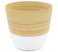 Dehaus® Handmade Bamboo Plant Pot - Medium 17 x 16cm - Decorative Indoor Pots for House Plants, Flowers, Succulents & Herbs - Contemporary Planter, Wooden Planters in Blue, Sage Green, White, & Grey