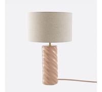 Dehen Ceramic and Linen Table Lamp dusty pink