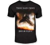 dehen Men's Those Damn Crows Murder and The Motive T Shirt Black L