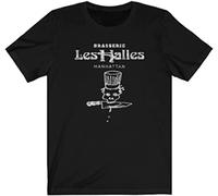 dehen Men's Vintage Looking Brasserie Les Halles T-Shirt Anthony Bourdain's Old Restaurant Black L