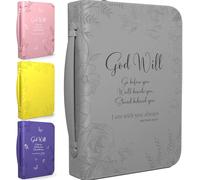 DEHITE Bible Cover Case for Women - Leather Bible Cases for Girls - Carrying Bag for Woman - Pen Slots - Zippered Pocket - Premium Faux Leather Holder - Large Size Christian Gifts