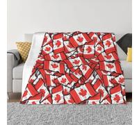 DEHIWI Canadian Flag Throw Blanket Ultra-Soft Cozy Warm Flannel Fleece Blanket Light Weight Plush Blanket For Bed Couch Chair Living Room All Seasons 60"X50"