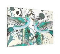 DEHIWI Canvas Wall Art Teal Birds Musical Note Wall Painting Modern Prints Artwork Posters Unframed For Living Room Bedroom Kitchen Home Decor 16x24inch